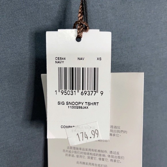 Coach X Peanuts XS CE544 Men’s Signature Snoopy T Shirt Navy NWOT Org $178 - Picture 5 of 12